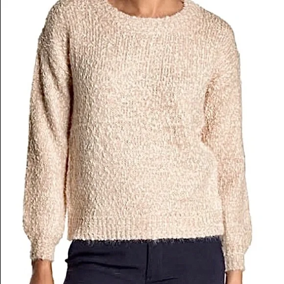 NWT Philosophy Cream and Tan Long Sleeve Knit Sweater Size Medium - Picture 5 of 8